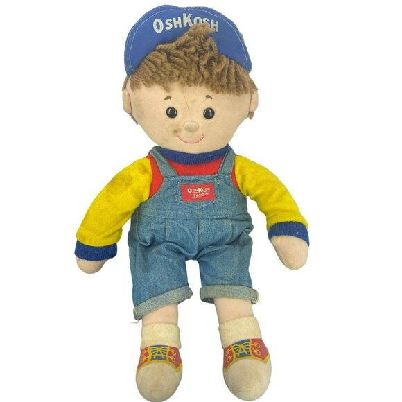 Eden Toys OSHKOSH B' Gosh Baby Buddy Plush Doll 14" Light Denim‎ Overalls & Hat - Picture 1 of 5